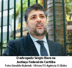 O advogado Srgio Riera na Justiaa Federal de Curitiba - Foto: Geraldo Bubniak -18/nov/15-Agncia O Globo