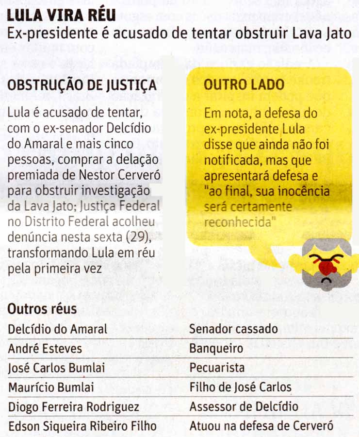 Lula vira ru - Infogrfico Folha de So Paulo 30.07.2016