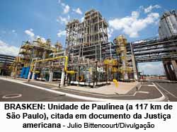 BRASKEN: Unidade de Paulínea (a 117 km de São Paulo), citada em documento da Justiça americana - Julio Bittencourt/Divulgação