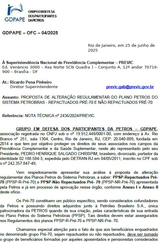 GDPAPE - GDPAPE  OFC  04/2025 - 25.06.2025