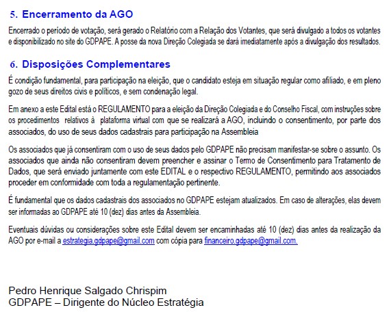 GDPAPE - Comunicado 164 - 23/02//2024