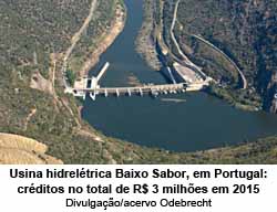 O Globo - Usina hidreltrica Baixo Sabor, em Portugal: crditos no total de R$ 3 milhes em 2015 - divulgao/acervo Odebrecht