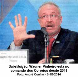 O Globo - 05/11/2015 - Substituio. Wagner Pinheiro est no comando dos Correios desde 2011 - Foto: Andr Coelho - 2-10-2014