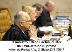 O ministro Edson Fachin, relator da Lava-Jato no Supremo - Ailton de Freitas / Agncia O Globo 23/11/2017