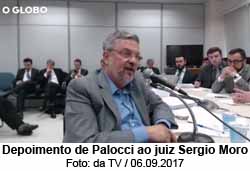 Depoimento de Palocci ao juiz Sergio Moro - Foto: da TV / 06.09.2017