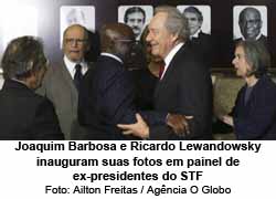 Joaquim Barbosa e Ricardo Lewandowsky inauguram suas fotos em painel de ex-presidentes do STF - Ailton Freitas / Agncia O Globo