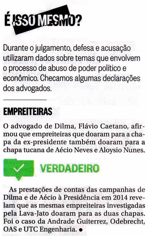Julgamento TSE chapa Dilma-Temer:  isso mesmo - O Globo.com / 08.06.2017