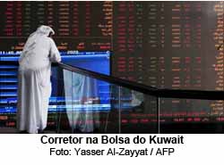 Corretor na Bolsa do Kuwait - Foto: YASSER AL-ZAYYAT / AFP