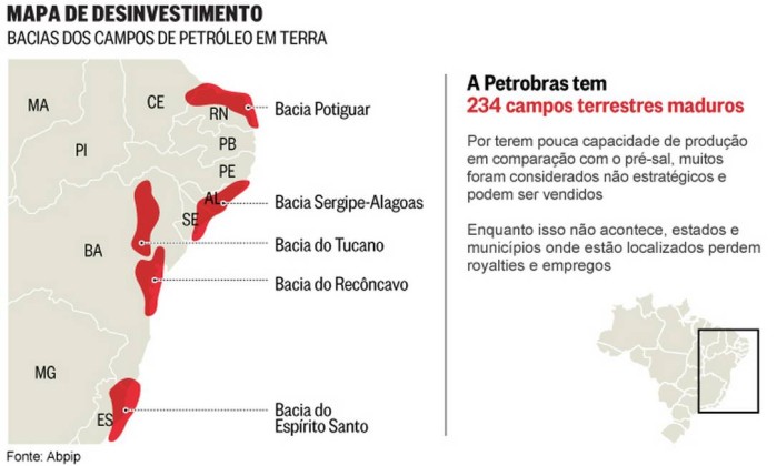 O Globo - 08/10/2015 - Petrobras: Maopa de desinvestimento