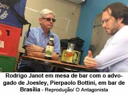 O procurador-geral da Republica, Rodrigo Janot, encontra o advogado Pierpaolo Bottini, que defende Joesley Batista, num boteco de Brasilia. Foto: Reproducao/O Antagonista