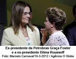 A ex-presidente da Petrobras Graa Foster e a ex-presidente Dilma Rousseff- Foto: Marcelo Carnaval / 18.03.12 / Agncia O Globo