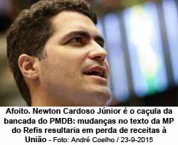 Afoito. Newton Cardoso Jnior  o caula da bancada do PMDB: mudanas no texto da MP do Refis resultaria em perda de receitas  Unio - Andr Coelho / Andr Coelho/23-9-2015