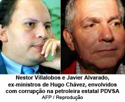 Nestor Villalobos e Javier Alvarado, ex-ministros de Hugo Chvez, envolvidos com corrupo na petroleira estatal PDVSA - AFP/Reproduo