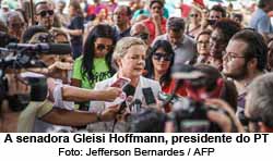 A senadora Gleisi Hoffmann, presidente do PT - Foto: Jefferson Bernardes / AFP