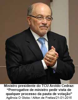 O Globo - 17/07/15 - Ministro do TCU Aroldo Cedraz: - Agncia O Globo / Ailton de Freitas/21-01-2015