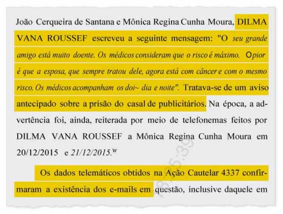 Trecho da denncia da PGR contra Dilma Rousseff - Reproduo