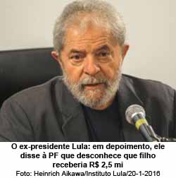 O Globo - 25/01/2016 - Presidente Lula em depoimento  PF - Foto: Heinrich Aikawa/Instituto Lula/20.01.2016