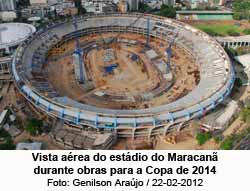 Vista area do estdio do Maracan durante obras para a Copa de 2014 - Genilson Arajo / 22-02-2012