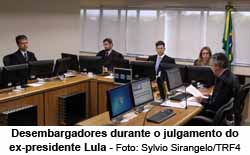 Desembargadores durante o julgamento do ex-presidente Lula - Foto: Sylvio Sirangelo/TRF4