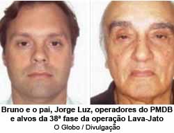 Bruno e o pai, Jorge Luz, operadores do PMDB e alvos da 38 fase da operao Lava-Jato - O Globo / Divulgao