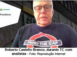 Roberto Castello Branco, durante call com analistas - Foto: Reproduo Internet
