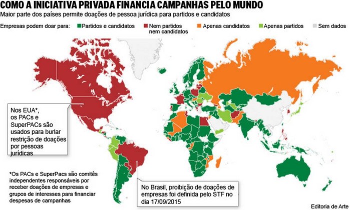 O Globo - 27/09/2015- Financiamento de Campanha no Mundo