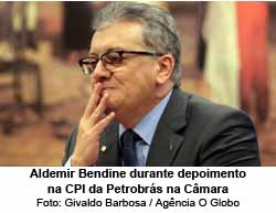 Aldemir Bendine, durante depoimento na CPI da Petrobras  - Foto: Givaldo Barbosa / Agncia O Globo 