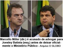 Marcello Miller (dir.)  acusado de advogar para Joesley Batista (esq.) antes de deixar oficialmente o Ministrio Pblico - Arquivo O GLOBO