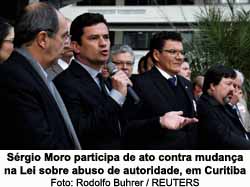 Srgio Moro participa de ato contra mudana na Lei sobre abuso de autoridade, em Curitiba - Rodolfo Buhrer / REUTERS