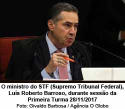 O ministro do STF (Supremo Tribunal Federal), Lus Roberto Barroso, durante sesso da Primeira Turma 28/11/2017 - Foto: Givaldo Barbosa / Agncia O Globo