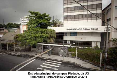 Entrada principal do campus Piedade, da UGF - Foto: Analice Paron/Agncia O Globo/30-09-2016
