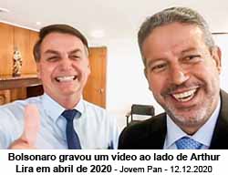 Bolsonaro gravou um vdeo ao lado de Arthur Lira em abril de 2020 - Jovem Pan - 12.12.2020