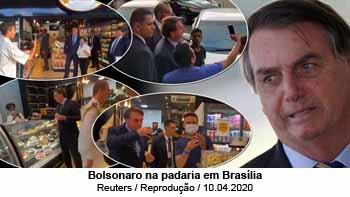Bolsonaro na padaria em Braslia - Reproduo - Reuters