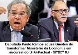 Deputado Paulo Ramos acusa Guedes de transformar Ministrio da Economia em sucursal do BTG-Pactual